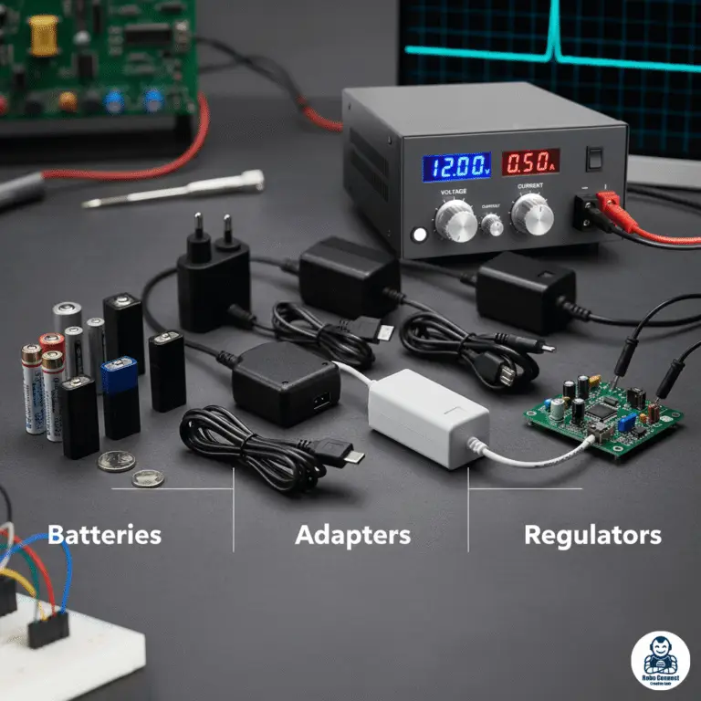 Power Supplies: Batteries, Adapters, and Regulators (Beginner’s Guide)